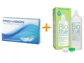 Pro-Vision (6 stk), Monatskontaktlinsen + Biotrue (300 ml)