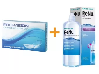   Pro-Vision (6 stk), Monatskontaktlinsen + ReNu MultiPlus (360 ml)