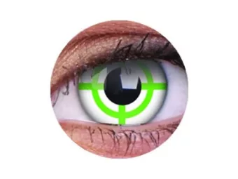   ColourVUE Crazy Green Cross (2 stk) , Abdeckung, 3 Monatskontaktlinsen - ohne Dioptrie
