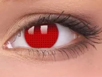   ColourVUE Crazy Red Pixel (2 stk) , Abdeckung, 3 Monatskontaktlinsen - ohne Dioptrie