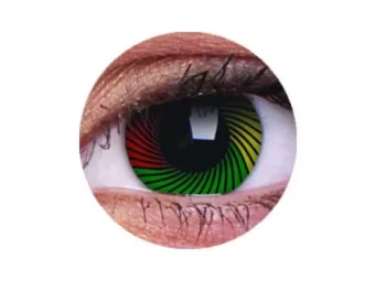   ColourVUE Crazy Rasta (2 stk) , Abdeckung, 3 Monatskontaktlinsen - ohne Dioptrie