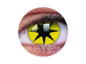   ColourVUE Crazy Yellow Star (2 stk) , Abdeckung, 3 Monatskontaktlinsen - ohne Dioptrie