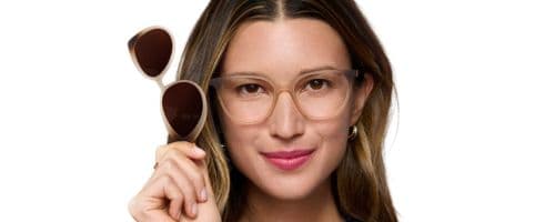 Damenbrillenrahmen mit Clip-On